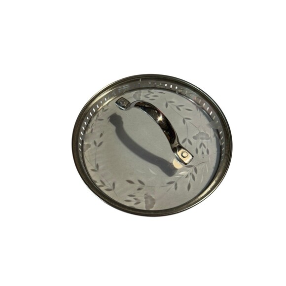 (JW) Princess House® St. Steel Heritage Etched Glass 6.5" Replacement Lid - Picture 1 of 3